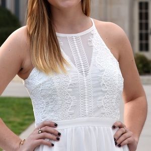White Halter Dress